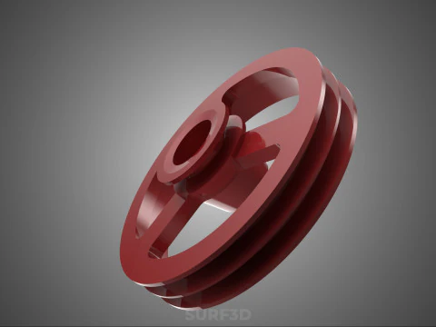 2 STEP STEPPED PULLEY DUAL TWO DOUBLE GROOVE TRACK SHEAVE BELT 3D Model