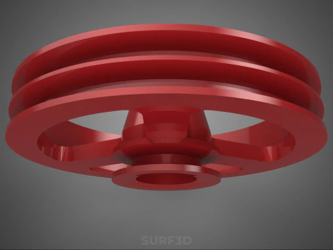 2 STEP STEPPED PULLEY DUAL TWO DOUBLE GROOVE TRACK SHEAVE BELT 3D Model