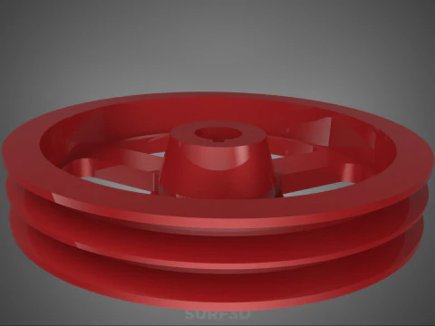 2 STEP STEPPED PULLEY DUAL TWO DOUBLE GROOVE TRACK SHEAVE BELT 3D Model