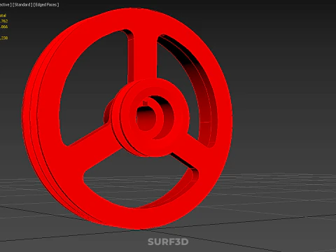 2 STEP STEPPED PULLEY DUAL TWO DOUBLE GROOVE TRACK SHEAVE BELT 3D Model