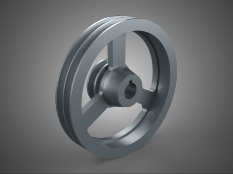 2-СТУПЕНЧАТЫЙ ШКИВ ПАЗОВКА ШКИВА КЛИНОВИДНЫЙ РЕМЕНЬ ШПОНОЧНАЯ ПАНЕЛЬ СЕДЛО ШПОНОЧНАЯ ПАЗ 3D Модель