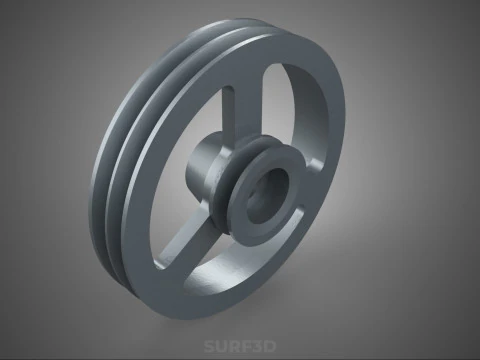 2 STEP STEPPED PULLEY GROOVE SHEAVE V BELT KEY WAY SEAT KEYWAY 3D Model