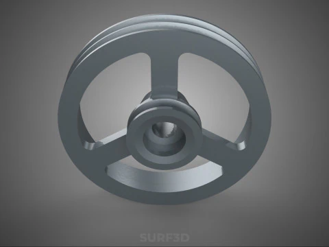 2 STEP STEPPED PULLEY GROOVE SHEAVE V BELT KEY WAY SEAT KEYWAY 3D Model
