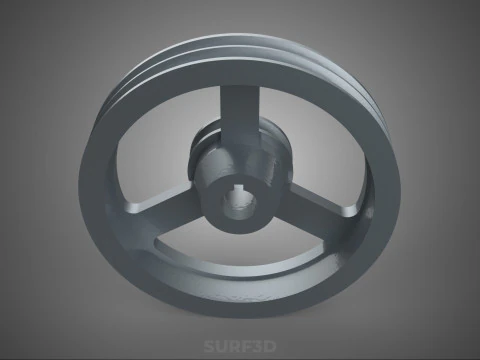 2 STEP STEPPED PULLEY GROOVE SHEAVE V BELT KEY WAY SEAT KEYWAY 3D Model
