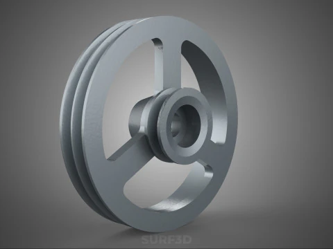 2 STEP STEPPED PULLEY GROOVE SHEAVE V BELT KEY WAY SEAT KEYWAY 3D Model