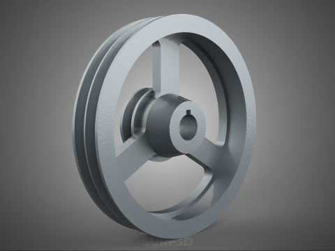 2 STEP STEPPED PULLEY GROOVE SHEAVE V BELT KEY WAY SEAT KEYWAY 3D Model