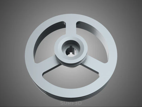 2 STEP STEPPED PULLEY GROOVE SHEAVE V BELT KEY WAY SEAT KEYWAY 3D Model