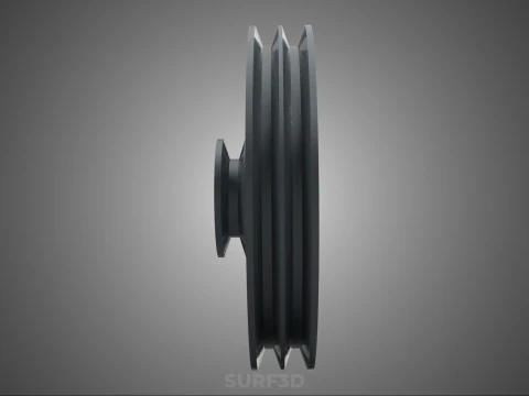 2 STEP STEPPED PULLEY GROOVE SHEAVE V BELT KEY WAY SEAT KEYWAY 3D Model