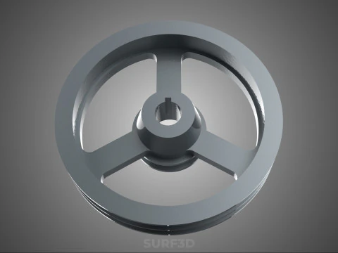 2 STEP STEPPED PULLEY GROOVE SHEAVE V BELT KEY WAY SEAT KEYWAY 3D Model
