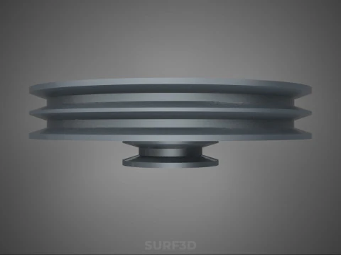 2 STEP STEPPED PULLEY GROOVE SHEAVE V BELT KEY WAY SEAT KEYWAY 3D Model