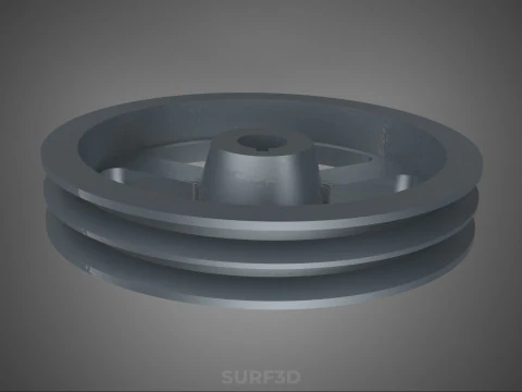 2 STEP STEPPED PULLEY GROOVE SHEAVE V BELT KEY WAY SEAT KEYWAY 3D Model