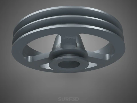 2 STEP STEPPED PULLEY GROOVE SHEAVE V BELT KEY WAY SEAT KEYWAY 3D Model