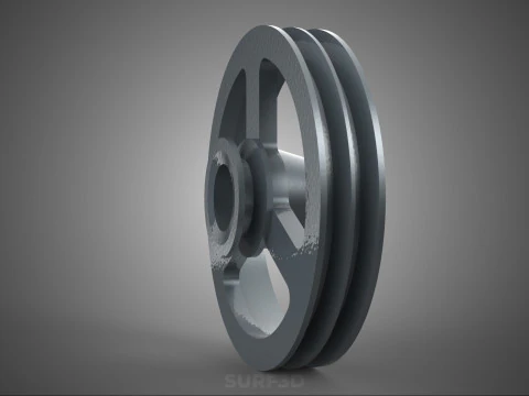 2 STEP STEPPED PULLEY GROOVE SHEAVE V BELT KEY WAY SEAT KEYWAY 3D Model