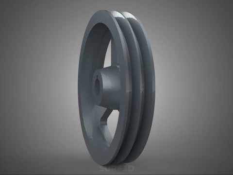 2 STEP STEPPED PULLEY GROOVE SHEAVE V BELT KEY WAY SEAT KEYWAY 3D Model
