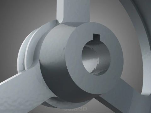 2 STEP STEPPED PULLEY GROOVE SHEAVE V BELT KEY WAY SEAT KEYWAY 3D Model
