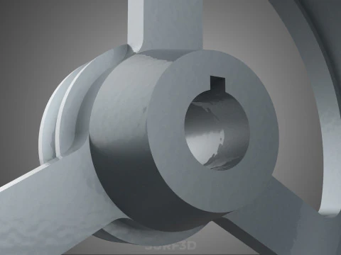 2 STEP STEPPED PULLEY GROOVE SHEAVE V BELT KEY WAY SEAT KEYWAY 3D Model