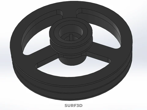 2 STEP STEPPED PULLEY GROOVE SHEAVE V BELT KEY WAY SEAT KEYWAY 3D Model