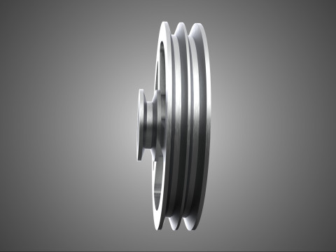 2-СТУПЕНЧАТЫЙ ШКИВ, КАНАЛЬНЫЙ ШКИВ, КЛИНОВЫЙ РЕМЕНЬ, КОЛЕСО ТРАКТОРА 3D Модель