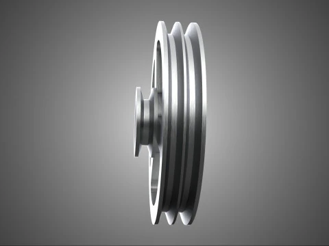 RODA DE TRATOR DE CORREIA V DE CANAL DE POLIA PASSADA DE 2 PASSOS Modelo 3D