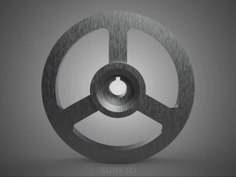 2 STEP STEPPED PULLEY CHANNEL GROOVE SHEAVE V BELT TRACTOR WHEEL 3D Model
