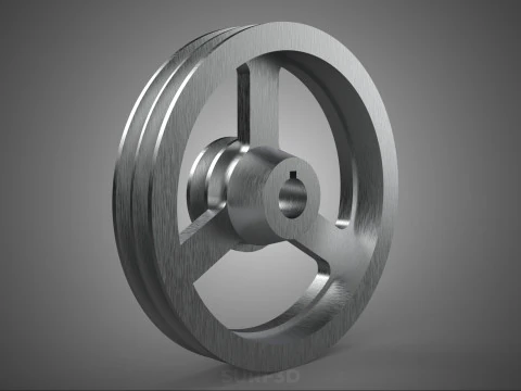 2 STEP STEPPED PULLEY CHANNEL GROOVE SHEAVE V BELT TRACTOR WHEEL 3D Model