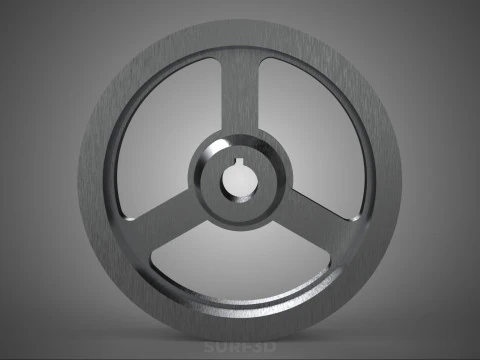 2 STEP STEPPED PULLEY CHANNEL GROOVE SHEAVE V BELT TRACTOR WHEEL 3D Model