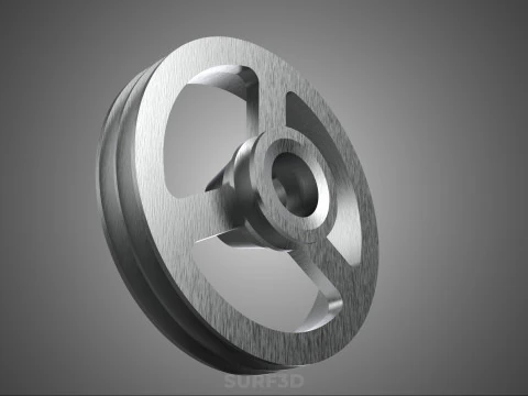 2 STEP STEPPED PULLEY CHANNEL GROOVE SHEAVE V BELT TRACTOR WHEEL 3D Model