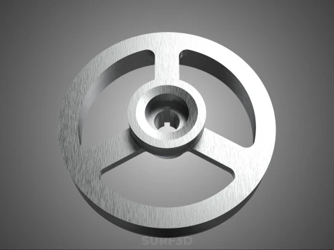 2 STEP STEPPED PULLEY CHANNEL GROOVE SHEAVE V BELT TRACTOR WHEEL 3D Model