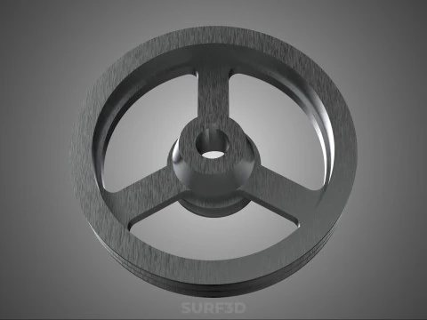 2 STEP STEPPED PULLEY CHANNEL GROOVE SHEAVE V BELT TRACTOR WHEEL 3D Model