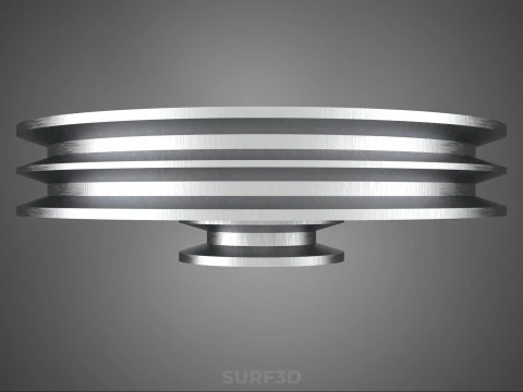 2 STEP STEPPED PULLEY CHANNEL GROOVE SHEAVE V BELT TRACTOR WHEEL 3D Model