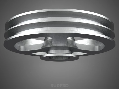 2 STEP STEPPED PULLEY CHANNEL GROOVE SHEAVE V BELT TRACTOR WHEEL 3D Model