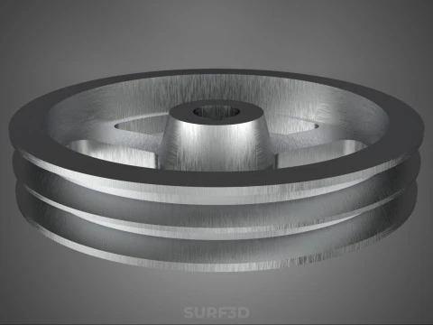 2 STEP STEPPED PULLEY CHANNEL GROOVE SHEAVE V BELT TRACTOR WHEEL 3D Model
