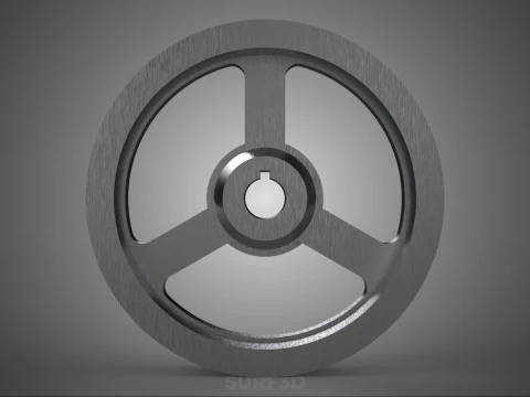2 STEP STEPPED PULLEY CHANNEL GROOVE SHEAVE V BELT TRACTOR WHEEL 3D Model