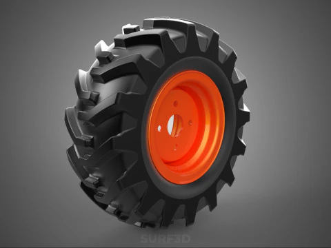 PAIR TRACTOR TIRE TREAD TYRE LUG WHEEL RUBBER RIM GRIP OFF ROAD 3D Model