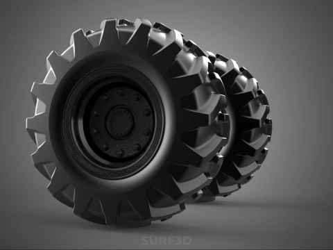 ARMORED PANZER ARMY MILITARY TIRE TYRE WHEEL RUBBER RIM VEHICLE 3D Model