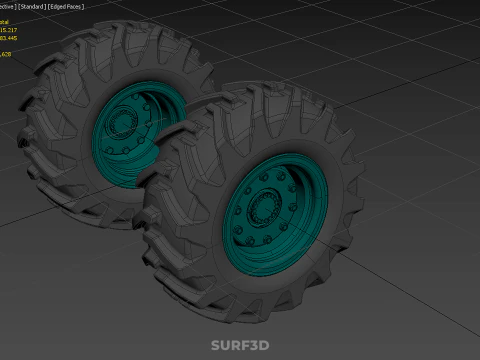 ARMORED PANZER ARMY MILITARY TIRE TYRE WHEEL RUBBER RIM VEHICLE 3D Model