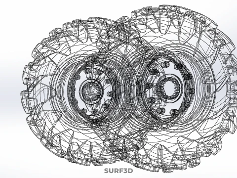 ARMORED PANZER ARMY MILITARY TIRE TYRE WHEEL RUBBER RIM VEHICLE 3D Model