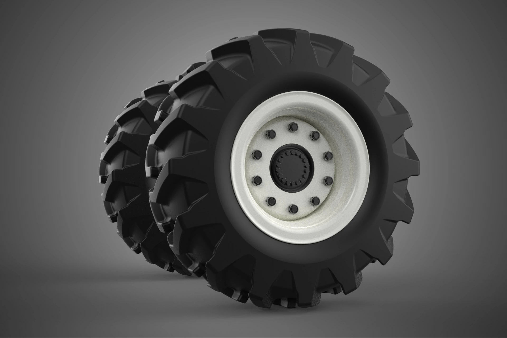 TRACTOR FARM TIRE TREAD TYRE LUG WHEEL RUBBER RIM GRIP OFF ROAD 3D Model .c4d .max .obj .3ds .fbx .stl .blend