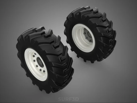 TRACTOR FARM TIRE TREAD TYRE LUG WHEEL RUBBER RIM GRIP OFF ROAD 3D Model
