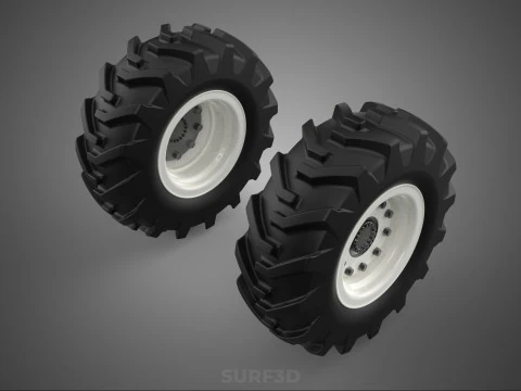 TRACTOR FARM TIRE TREAD TYRE LUG WHEEL RUBBER RIM GRIP OFF ROAD 3D Model