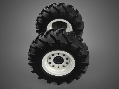 TRACTOR FARM TIRE TREAD TYRE LUG WHEEL RUBBER RIM GRIP OFF ROAD 3D Model