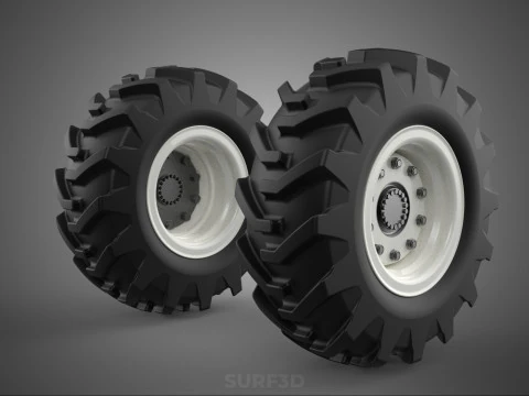 TRACTOR FARM TIRE TREAD TYRE LUG WHEEL RUBBER RIM GRIP OFF ROAD 3D Model