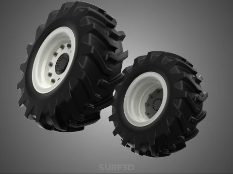 TRACTOR FARM TIRE TREAD TYRE LUG WHEEL RUBBER RIM GRIP OFF ROAD 3D Model