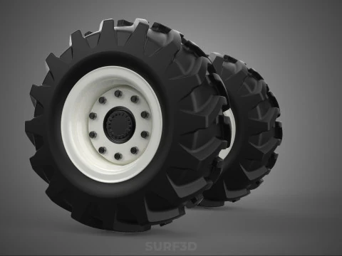 TRACTOR FARM TIRE TREAD TYRE LUG WHEEL RUBBER RIM GRIP OFF ROAD 3D Model