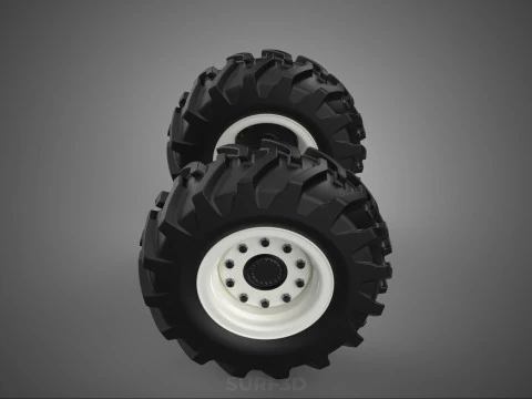 TRACTOR FARM TIRE TREAD TYRE LUG WHEEL RUBBER RIM GRIP OFF ROAD 3D Model