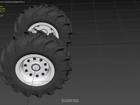 TRACTOR FARM TIRE TREAD TYRE LUG WHEEL RUBBER RIM GRIP OFF ROAD 3D Model