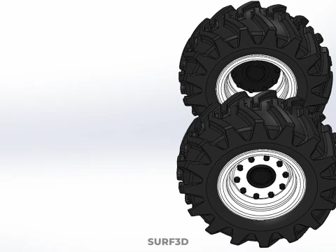 TRACTOR FARM TIRE TREAD TYRE LUG WHEEL RUBBER RIM GRIP OFF ROAD 3D Model