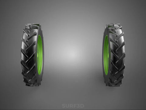 LARGE TRACTOR TIRE TREAD TYRE LUG WHEEL RUBBER RIM GRIP VEHICLE 3D Model