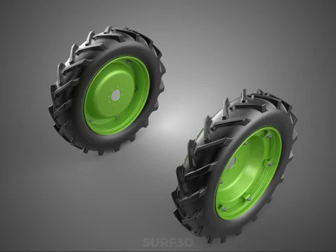 LARGE TRACTOR TIRE TREAD TYRE LUG WHEEL RUBBER RIM GRIP VEHICLE 3D Model