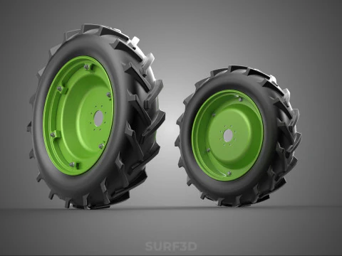 LARGE TRACTOR TIRE TREAD TYRE LUG WHEEL RUBBER RIM GRIP VEHICLE 3D Model